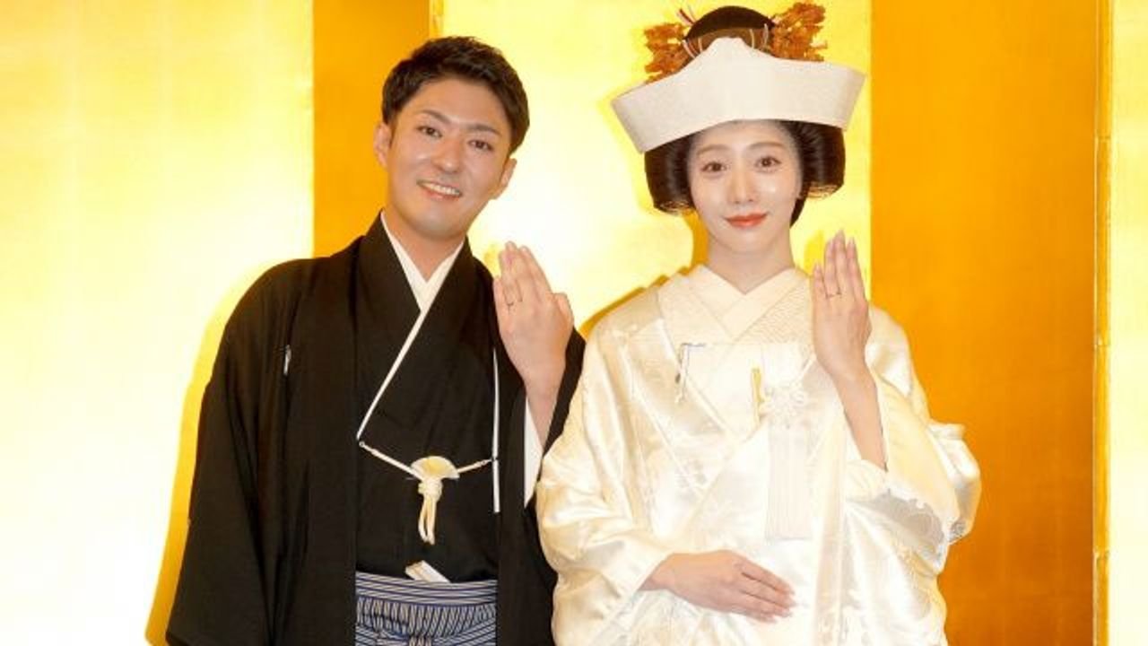 橋之助&能條 豪華披露宴に約千人