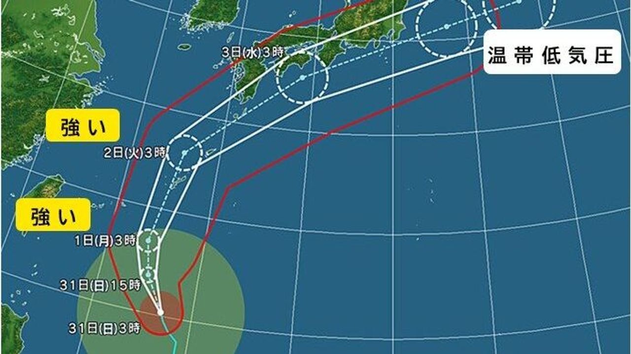 台風 1日から強い勢力で沖縄接近