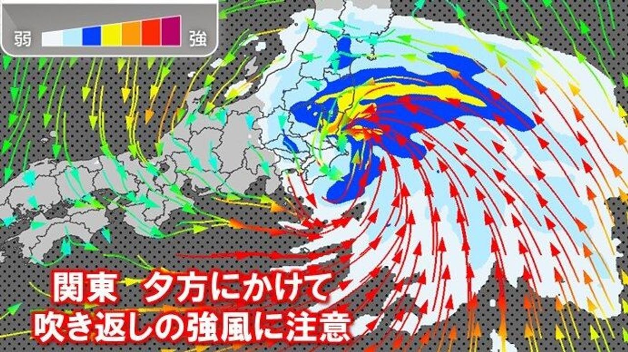 台風6号 関東は夕方まで風ピーク