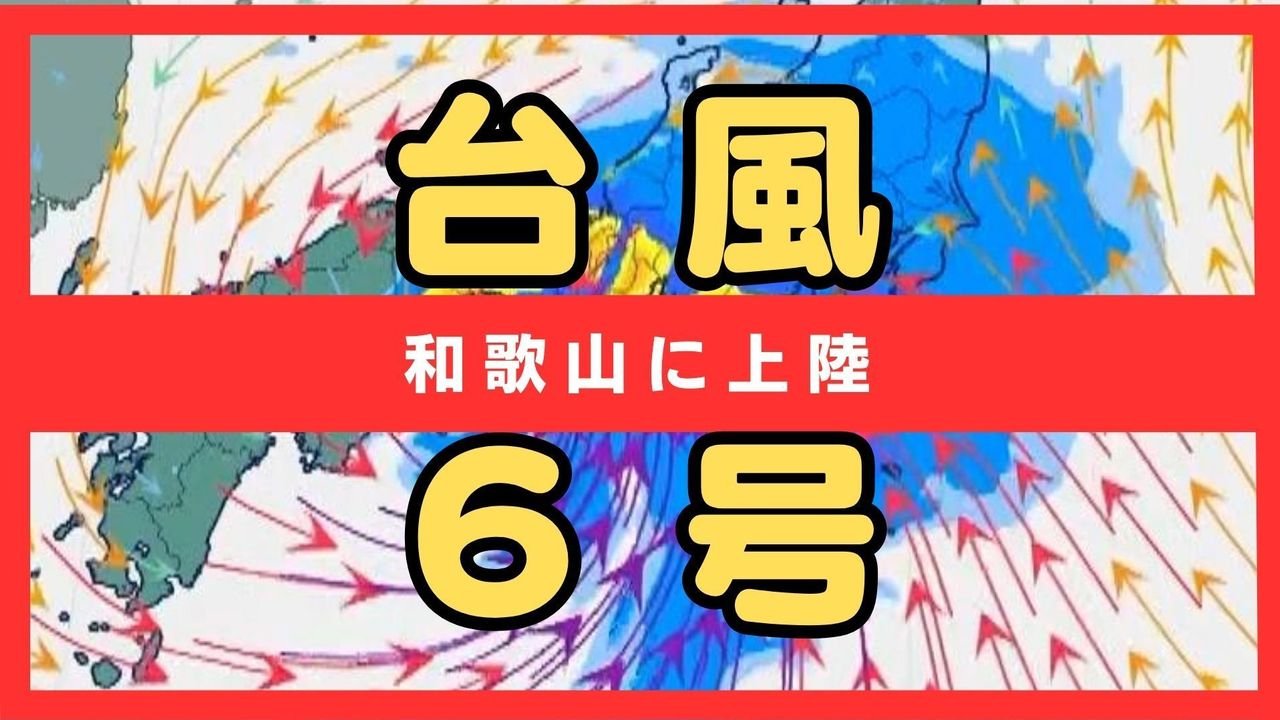 台風6号 和歌山県南部に上陸
